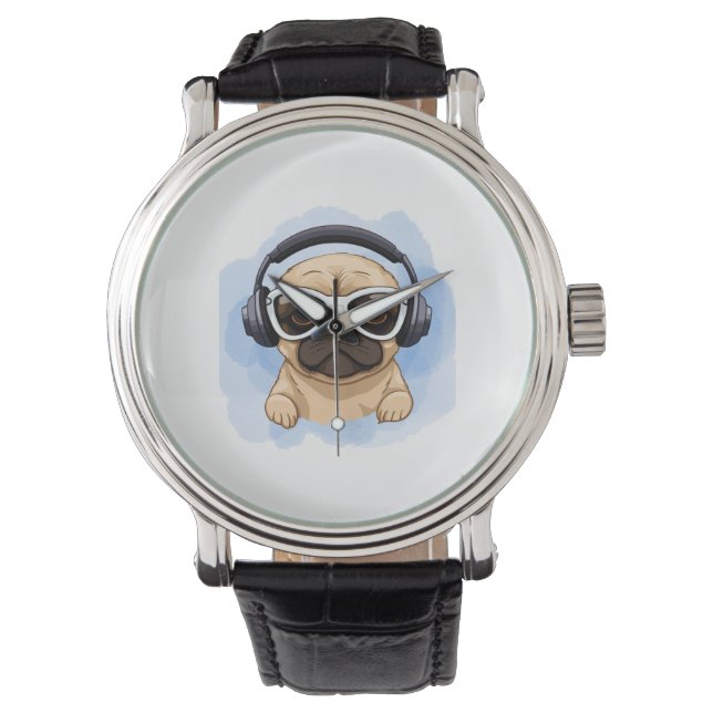 Reloj De Pulsera Perro con audífonos 2 (Anverso)