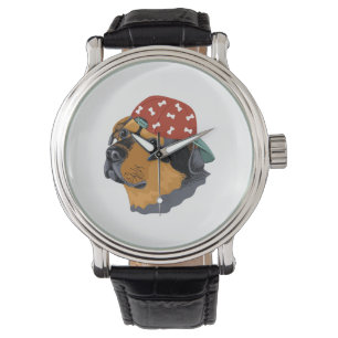 Reloj De Pulsera Perro con tapón rojo