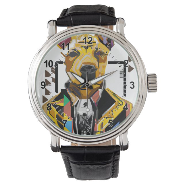 Reloj De Pulsera Perro con traje: Arte digital (Anverso)