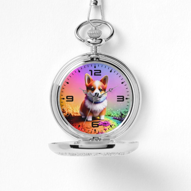 Reloj De Pulsera Perro Corgi De Cachorro Cúpido-36475 (Anverso)