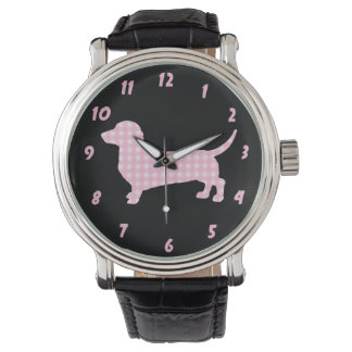 Reloj De Pulsera Perro Dachshund Wiener De Color Rosa