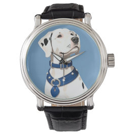 Reloj De Pulsera Perro dálmata con collar azul