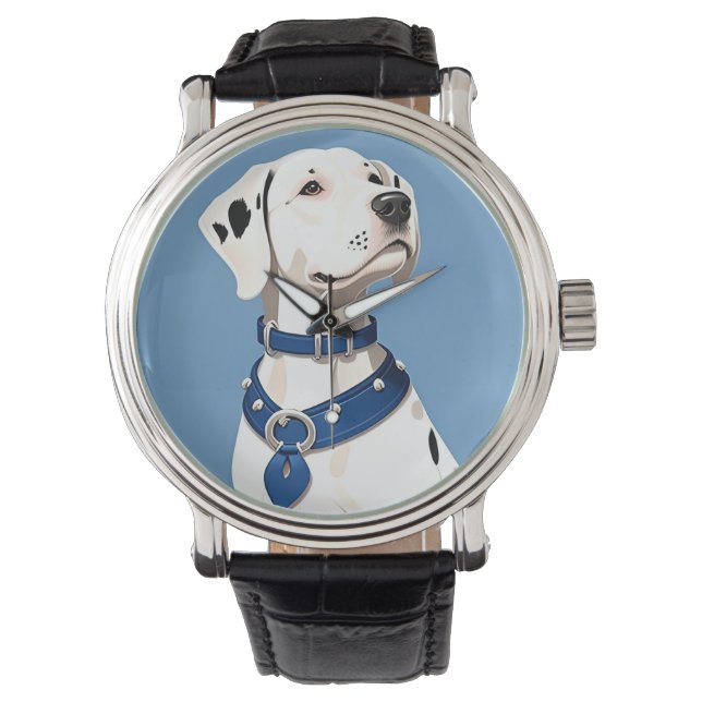 Reloj De Pulsera Perro dálmata con collar azul (Anverso)
