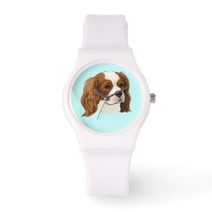 Reloj De Pulsera Perro de aguas de rey Charles arrogante en retrato