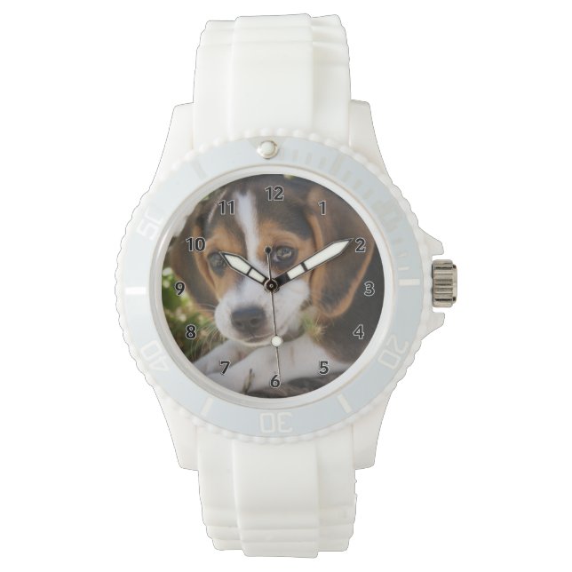 Reloj De Pulsera Perro de cachorro Beagle (Anverso)