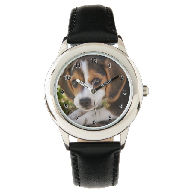 Reloj De Pulsera Perro de cachorro Beagle (Anverso)