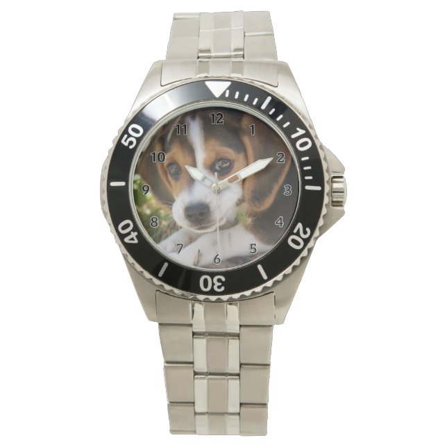 Reloj De Pulsera Perro de cachorro Beagle (Anverso)