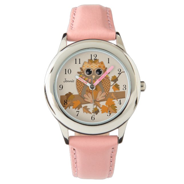 Reloj De Pulsera Perro de caída con nombre personalizado y números  (Anverso)