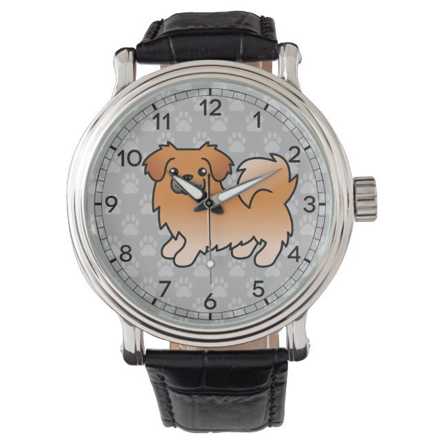 Reloj De Pulsera Perro de dibujos animados tibetano spaniel rojo (Anverso)