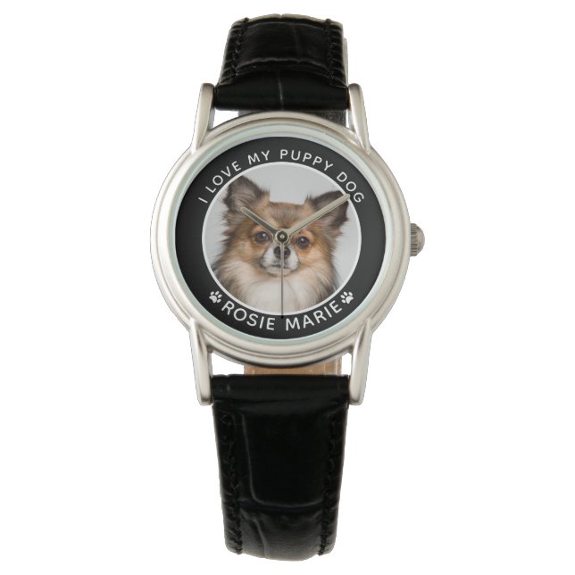 Reloj De Pulsera Perro de los amantes de la mascota lindo Pet Nombr (Anverso)