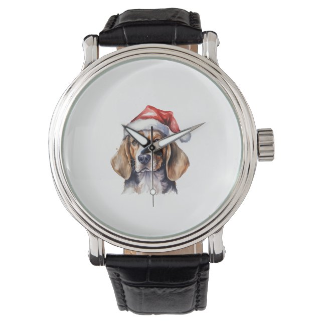 Reloj De Pulsera Perro de los Navidades Beagle (Anverso)
