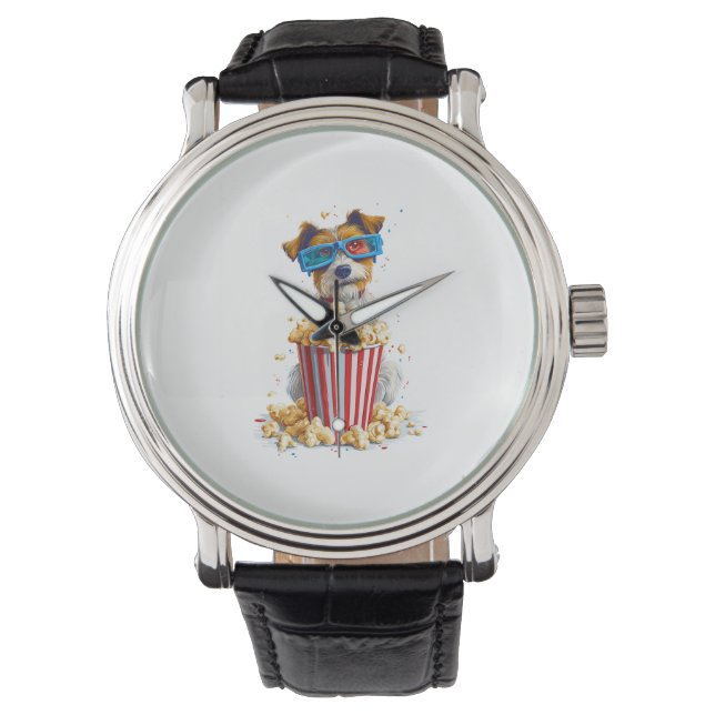 Reloj De Pulsera Perro de palomitas � Perro de Noche de Cine (Anverso)