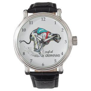 Reloj De Pulsera perro de raza greyhound inglés