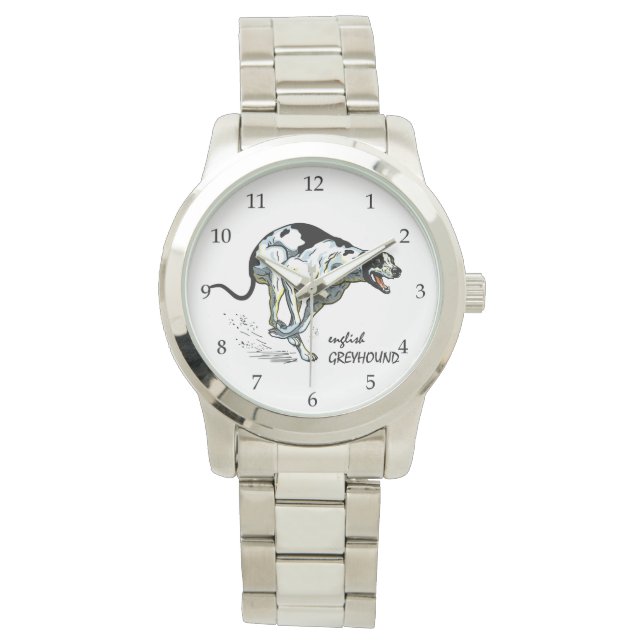 Reloj De Pulsera perro de raza greyhound inglés (Anverso)