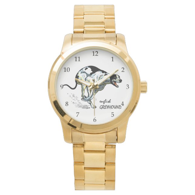 Reloj De Pulsera perro de raza greyhound inglés (Anverso)
