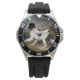 Reloj De Pulsera Perro de Terranova (animal blanco y negro)
