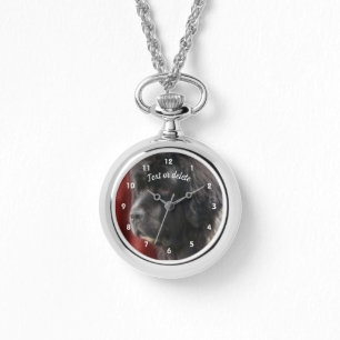 Reloj De Pulsera Perro De Terranova Blanco Y Negro Personalizado