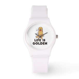 Reloj De Pulsera Perro del Golden Retriever - La vida es dorada