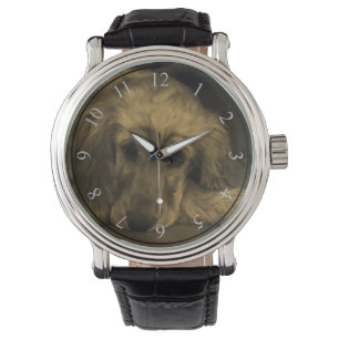 Reloj De Pulsera Perro dulce - Tono dorado en tonos sepia