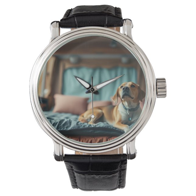 Reloj De Pulsera Perro en cama (Anverso)