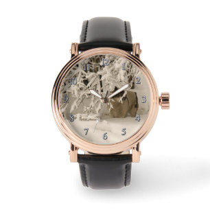 Reloj De Pulsera Perro en invierno