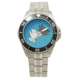 Reloj De Pulsera Perro en la sombra sobre el azul
