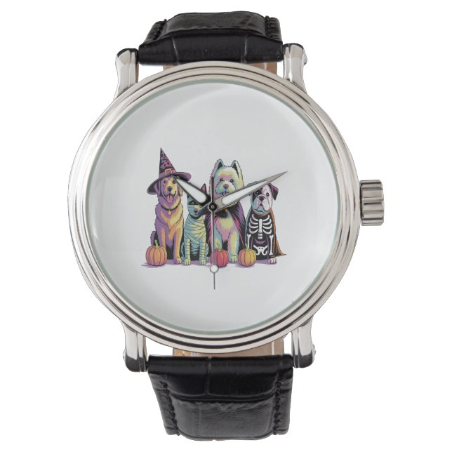 Reloj De Pulsera Perro Escuadrón de Cepillo de Halloween (Anverso)