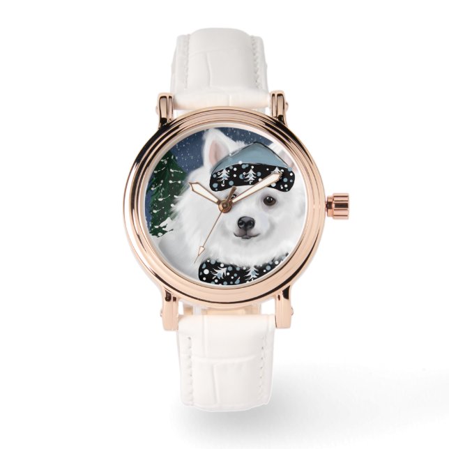 Reloj De Pulsera Perro Esquimal Americano (Anverso)