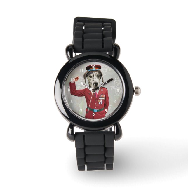 Reloj De Pulsera Perro gracioso con uniforme rojo (Anverso)