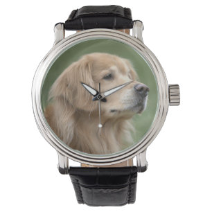 Reloj De Pulsera Perro hermoso del golden retriever en primer