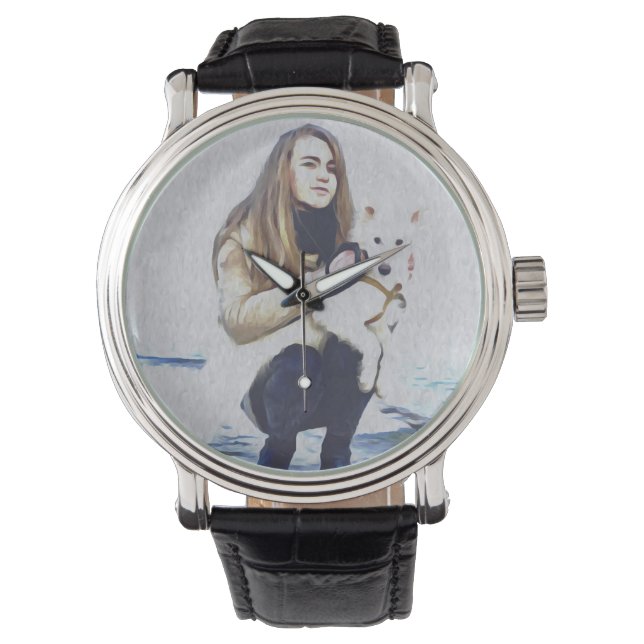 Reloj De Pulsera Perro, Laika, Animales (Anverso)