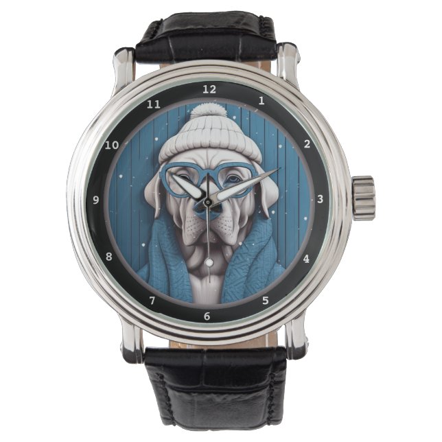 Reloj De Pulsera Perro Lindo con Estilo de Moda Invernal (Anverso)