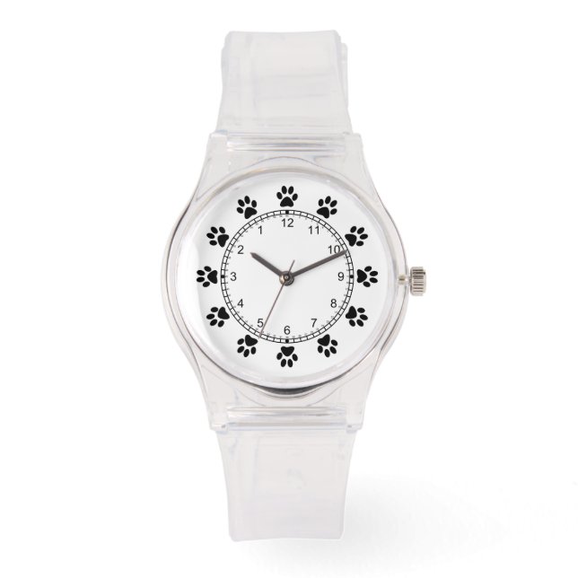 Reloj De Pulsera Perro mascota pepitas de chica rosa (Anverso)