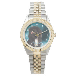 Reloj De Pulsera Perro morado negro pekingés personalizado