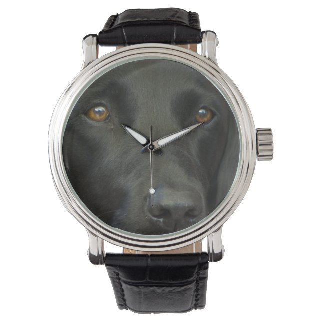 Reloj De Pulsera Perro negro del labrador (Anverso)