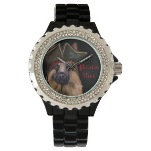 RELOJ DE PULSERA PERRO PASTOR ALEMÁN PIRATA