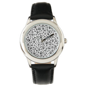 Reloj De Pulsera Perro Paws Black and White Polka Dot
