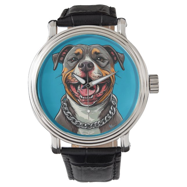 Reloj De Pulsera Perro Pitbull lindo (Anverso)