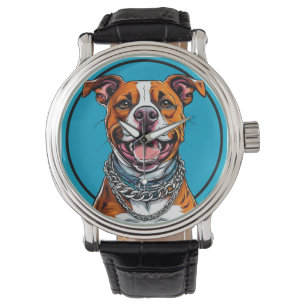 Reloj De Pulsera Perro Pitbull lindo