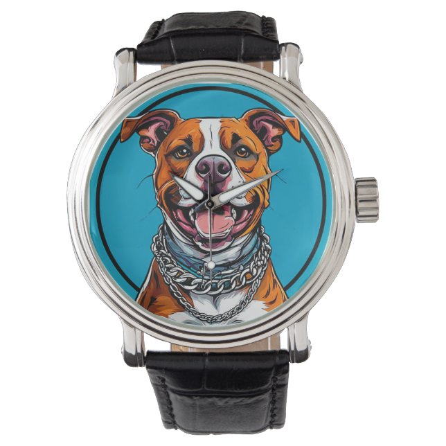 Reloj De Pulsera Perro Pitbull lindo (Anverso)