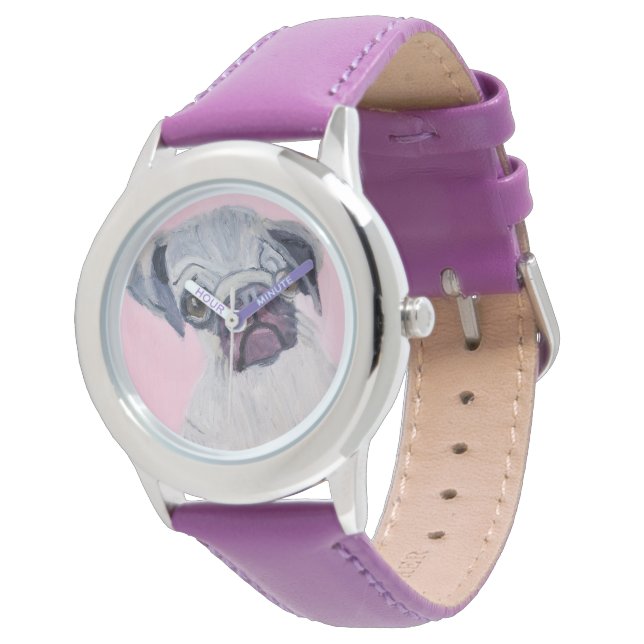Reloj De Pulsera Perro Pug (Angular)
