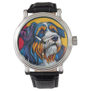 Reloj De Pulsera Perro que ilustra una creatividad vibrante