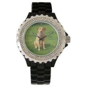 Reloj De Pulsera Perro recuperador de labrador amarillo