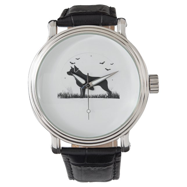Reloj De Pulsera Perro Rottweiler - Silhouette sobretodo de luna de (Anverso)