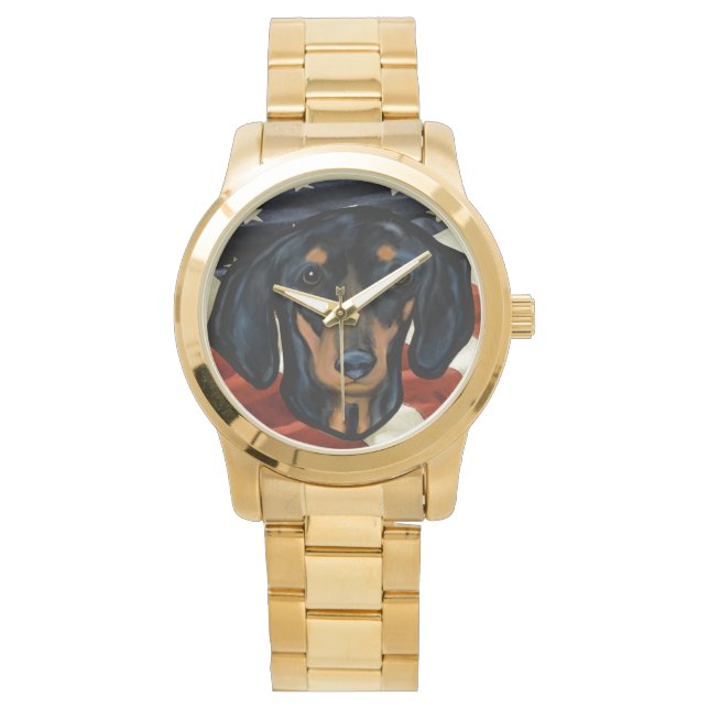 RELOJ DE PULSERA PERRO SALCHICHA  ARTE (Anverso)