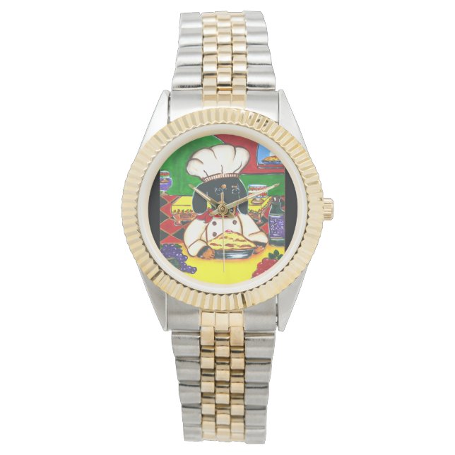 RELOJ DE PULSERA PERRO SALCHICHA CHEF ITALIANO (Anverso)