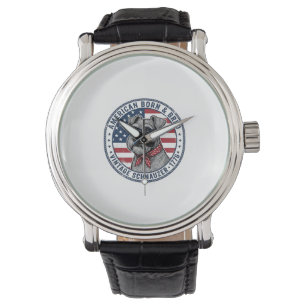 Reloj De Pulsera Perro Schnauzer Patriótico Vintage
