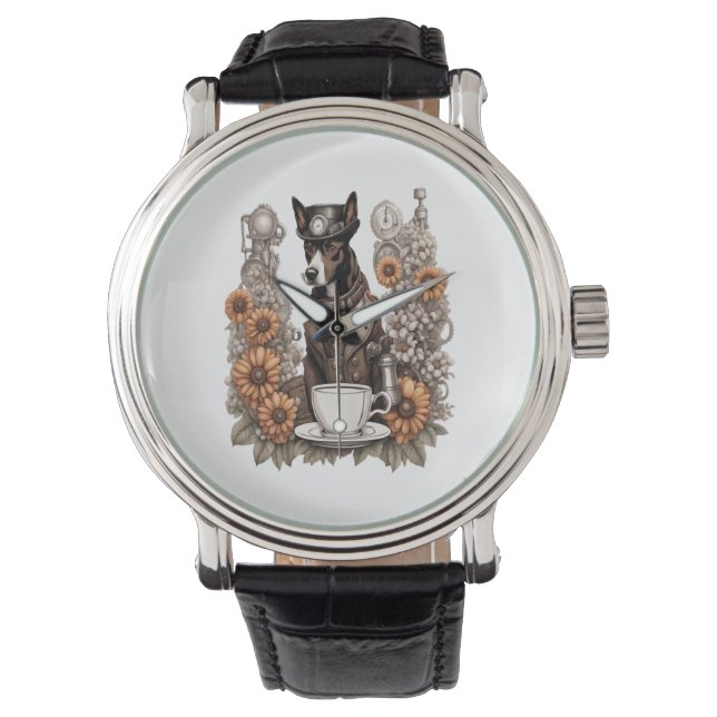 Reloj De Pulsera perro y café (Anverso)