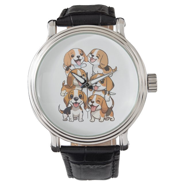 Reloj De Pulsera perros beagles adorables (Anverso)