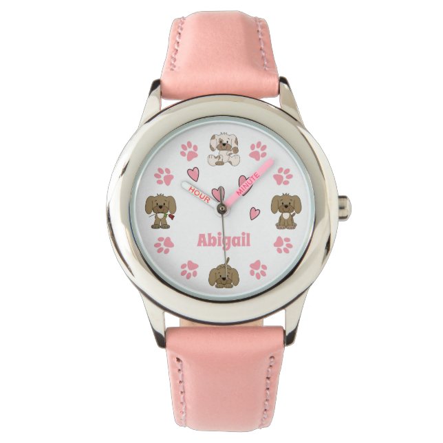 Reloj De Pulsera Perros de Cachorro Cutáneo Personalizados, Impresi (Anverso)